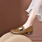 Zapatos de tacón grueso con punta redonda para mujer