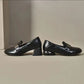 Zapatos de tacón grueso con punta redonda para mujer