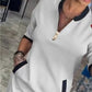 Vestido casual de manga 3/4 con cuello en V de moda para mujer