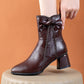 Bonito regalo * Botas para Mujer con Tacón Grueso y Lazos
