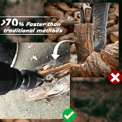 🛠️⚡A melhor opção para preparar lenha. Conjunto de furadeira resistente que agiliza o trabalho com toras.