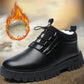 Zapatos de hombre de invierno estilo cuero, aislantes y con forro de peluche