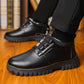 Zapatos de hombre de invierno estilo cuero, aislantes y con forro de peluche