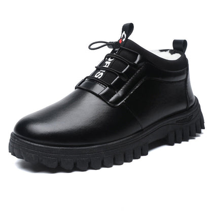 Zapatos de hombre de invierno estilo cuero, aislantes y con forro de peluche