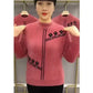 Jersey de punto estampado de cuello alto para mujer