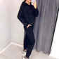 🎅Navidad 50% de descuento💥Conjunto de 2 piezas de sudadera y pantalón casual de mujer con purpurina y pedrería