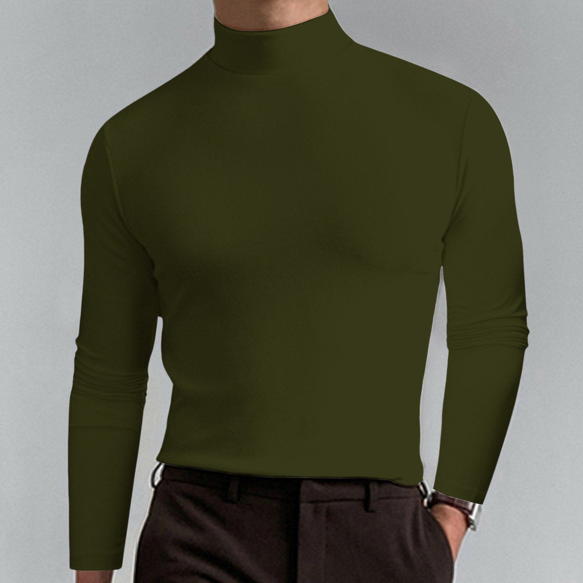 🔥¡60% de descuento! Camiseta de cuello alto Ultimate Comfort para hombre: elástica, transpirable y ajustada, ideal para el gimnasio y uso diario.