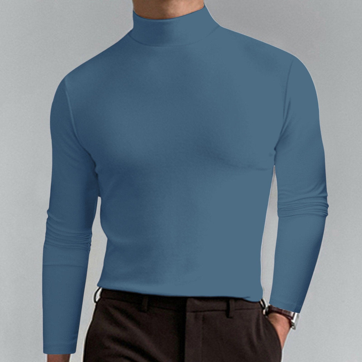 🔥¡60% de descuento! Camiseta de cuello alto Ultimate Comfort para hombre: elástica, transpirable y ajustada, ideal para el gimnasio y uso diario.
