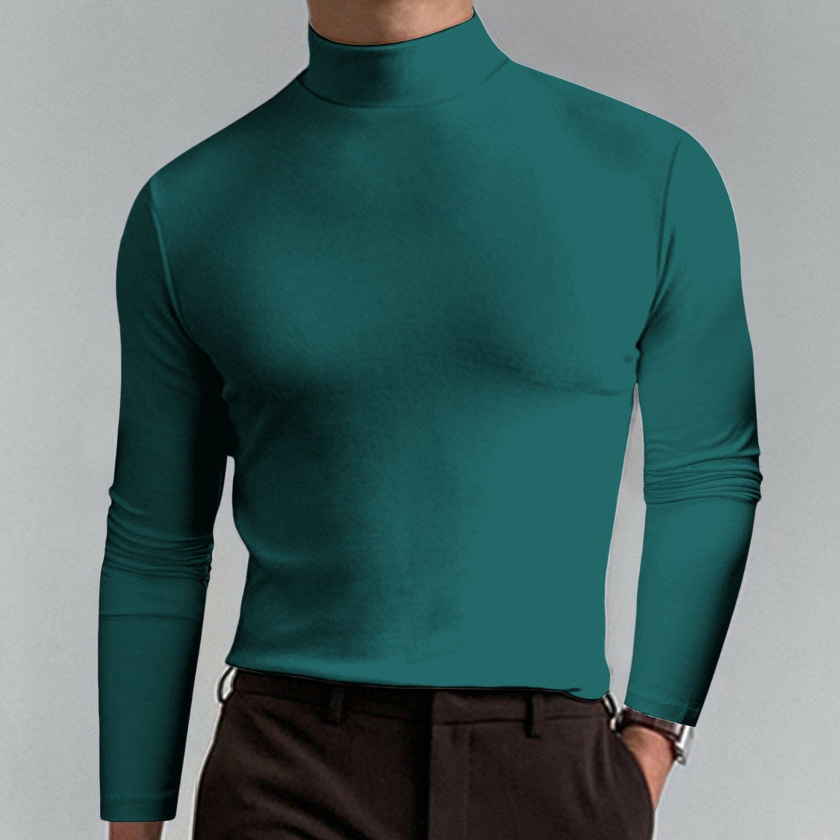 🔥¡60% de descuento! Camiseta de cuello alto Ultimate Comfort para hombre: elástica, transpirable y ajustada, ideal para el gimnasio y uso diario.