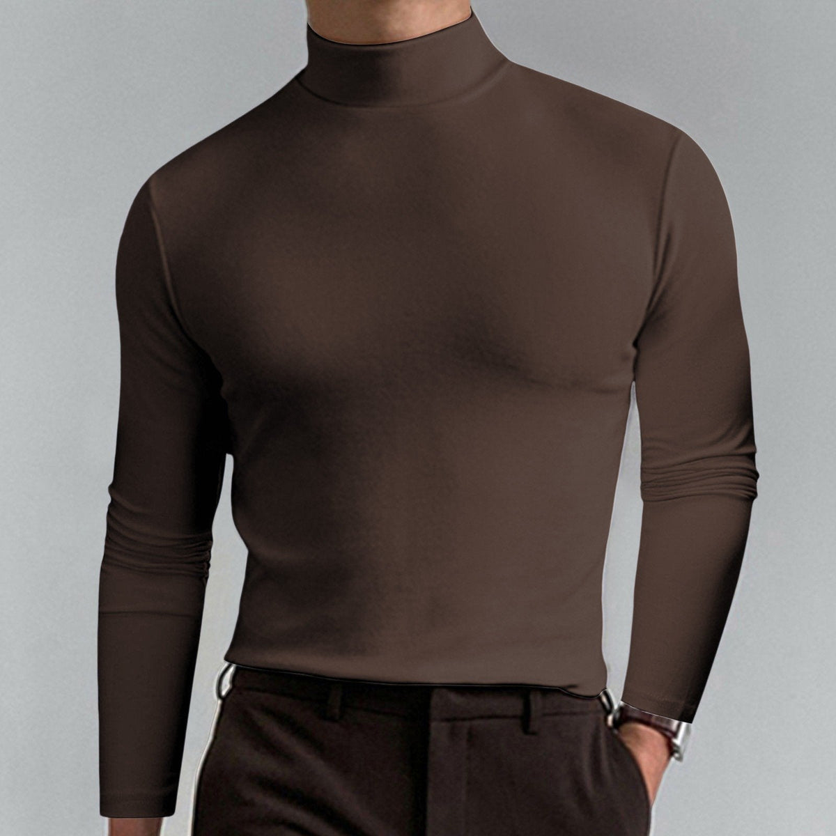 🔥¡60% de descuento! Camiseta de cuello alto Ultimate Comfort para hombre: elástica, transpirable y ajustada, ideal para el gimnasio y uso diario.