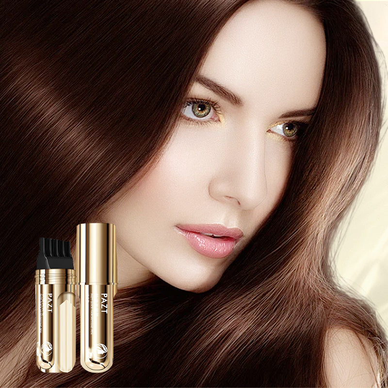 💇‍♀️ COMPRE 3 GANHE 2! ✨ PENTE DE TINTURA DE CABELO 2 EM 1 - Aplicação de precisão para cobertura de cabelos grisalhos, fórmula anti-gotejamento com óleo de argan nutritivo, tempo de processamento de 5 minutos 🌸🧴