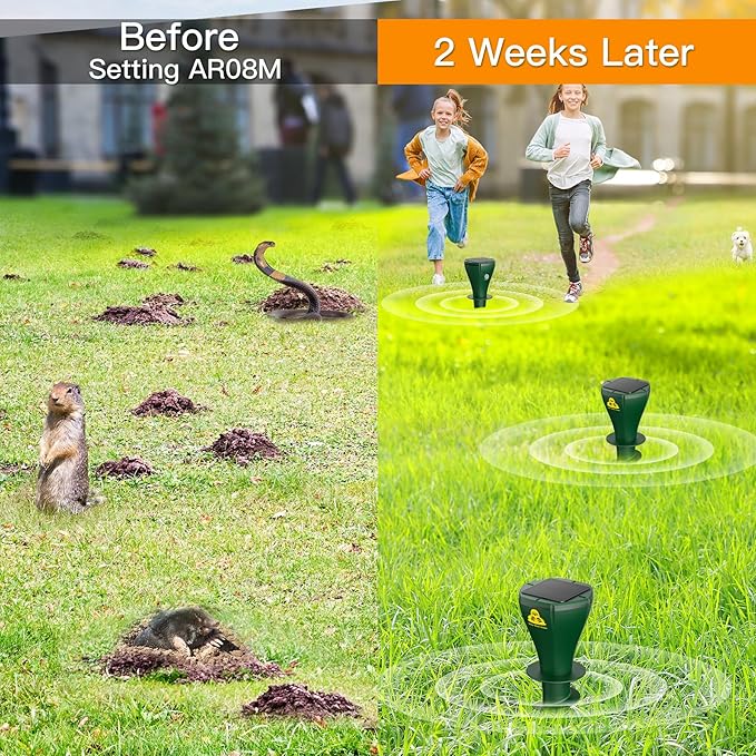 🌞🦔 Repelente solar que protege seu jardim contra toupeiras e roedores automaticamente