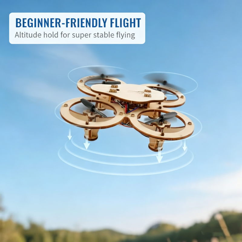 ✈️Kit de montagem para crianças construírem um drone de madeira