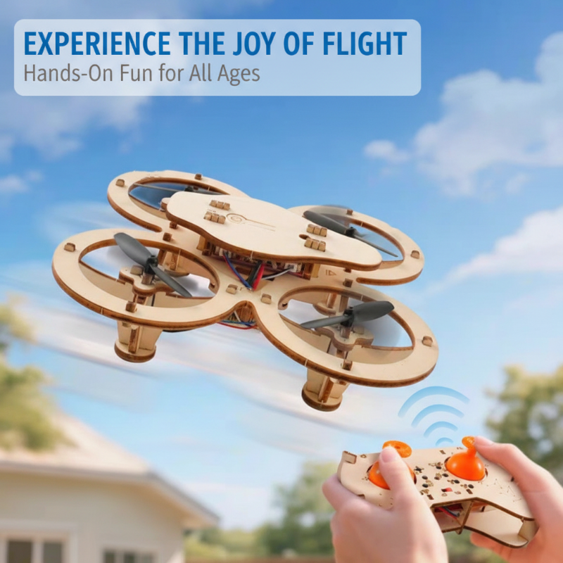 ✈️Kit de montagem para crianças construírem um drone de madeira