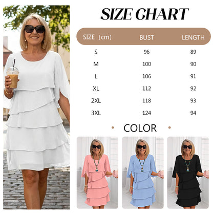 🎁2026 Novedad 50 % DE DESCUENTO💥Elegante vestido laminado con mangas con volantes para mujer