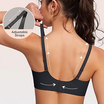 🔥Por tiempo limitado 50% de descuento🔥  Brasier Sin Aros Push-up con Escote Profundo en V y Diseño Invisible