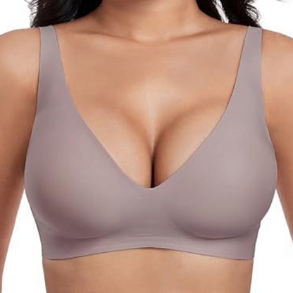 🔥Por tiempo limitado 50% de descuento🔥  Brasier Sin Aros Push-up con Escote Profundo en V y Diseño Invisible