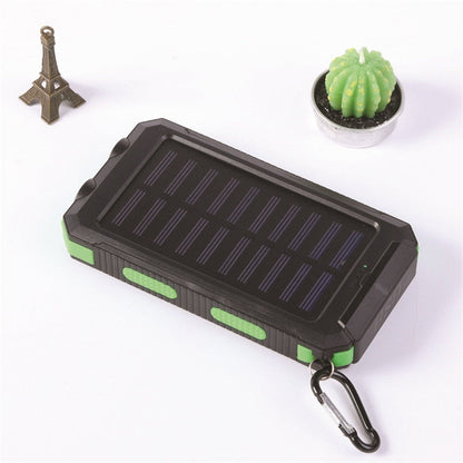 🔥 Carregador portátil solar de 10 000 mAh, carregador alimentado a energia solar com duas lanternas LED, carregador portátil para viagens e acampamentos