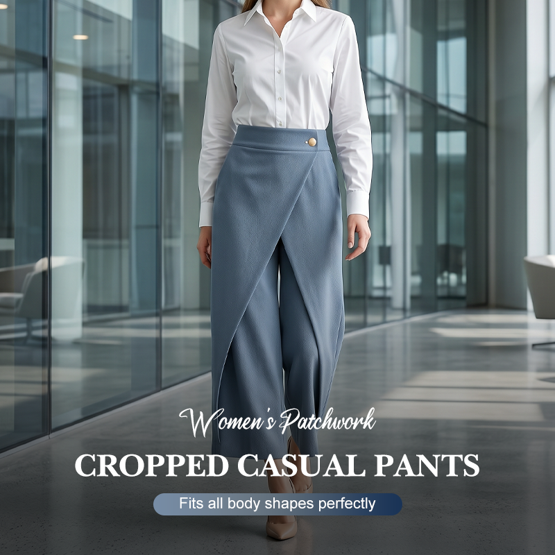 🔥2026 New Arrival ＆ Hot Sale🔥 Women's Patchwork Cropped Casual Trousers 🌸