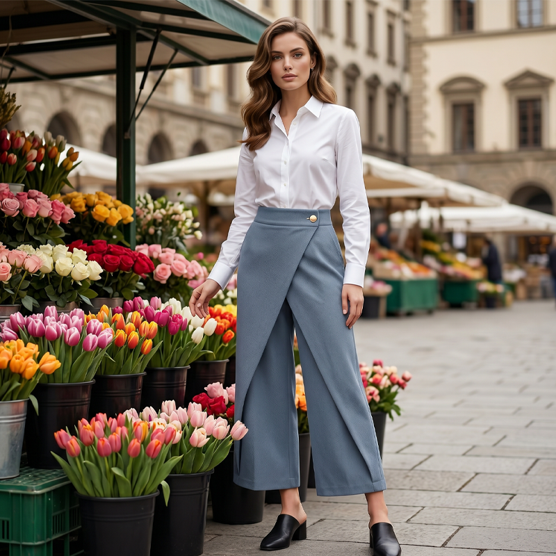 🔥2026 New Arrival ＆ Hot Sale🔥 Women's Patchwork Cropped Casual Trousers 🌸