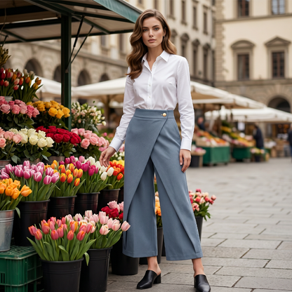 🔥2026 New Arrival ＆ Hot Sale🔥 Women's Patchwork Cropped Casual Trousers 🌸