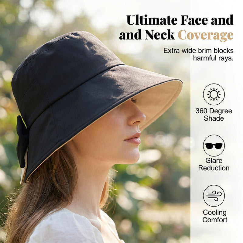 👒☀️ Chapéu feminino de aba larga proteção solar UV elegante e dobrável
