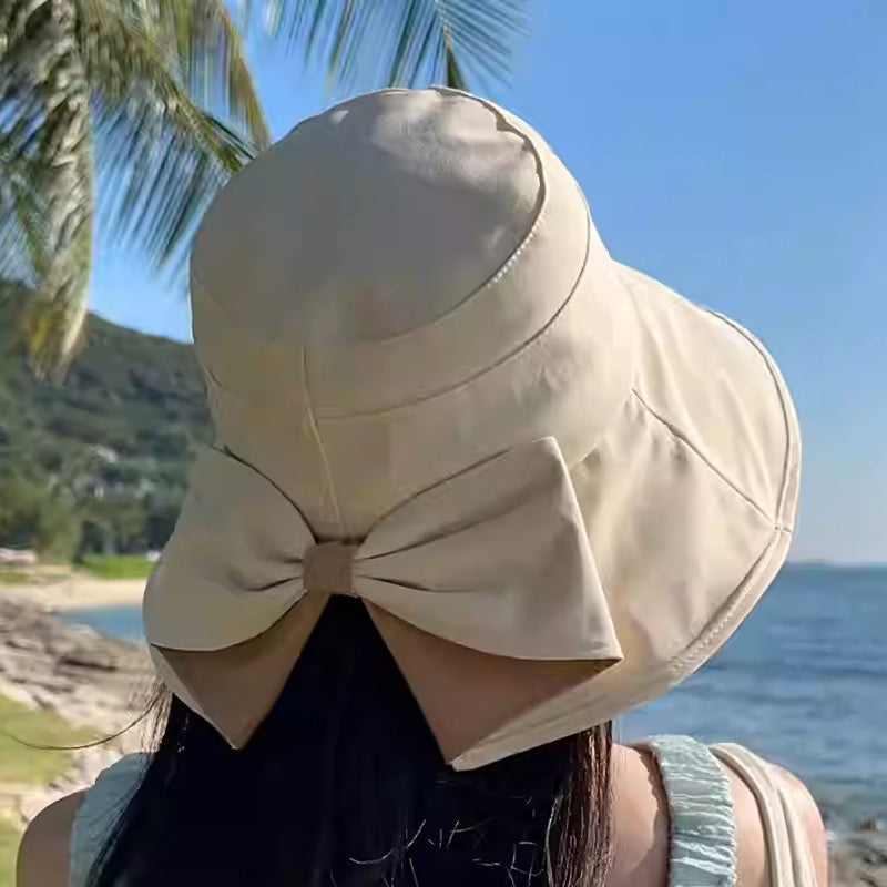 👒☀️ Chapéu feminino de aba larga proteção solar UV elegante e dobrável