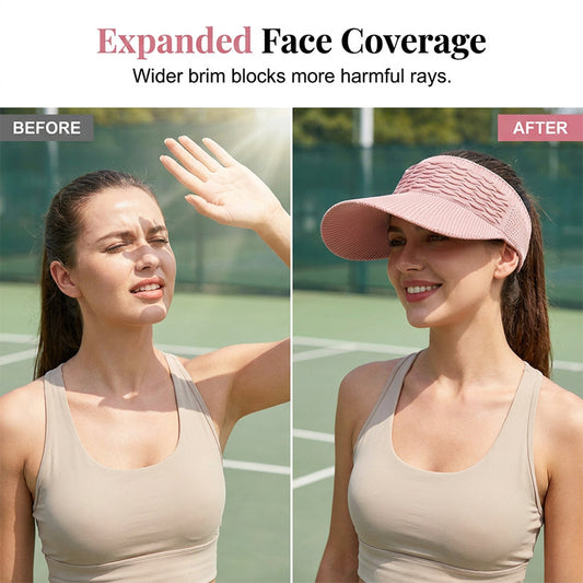 🔥Viseira Feminina para Coque Alto 🧢 Respirável, Abertura Superior e Proteção UV400 ☀️ Ideal para corrida, trilha, praia e uso diário com estilo 💁‍♀️✨