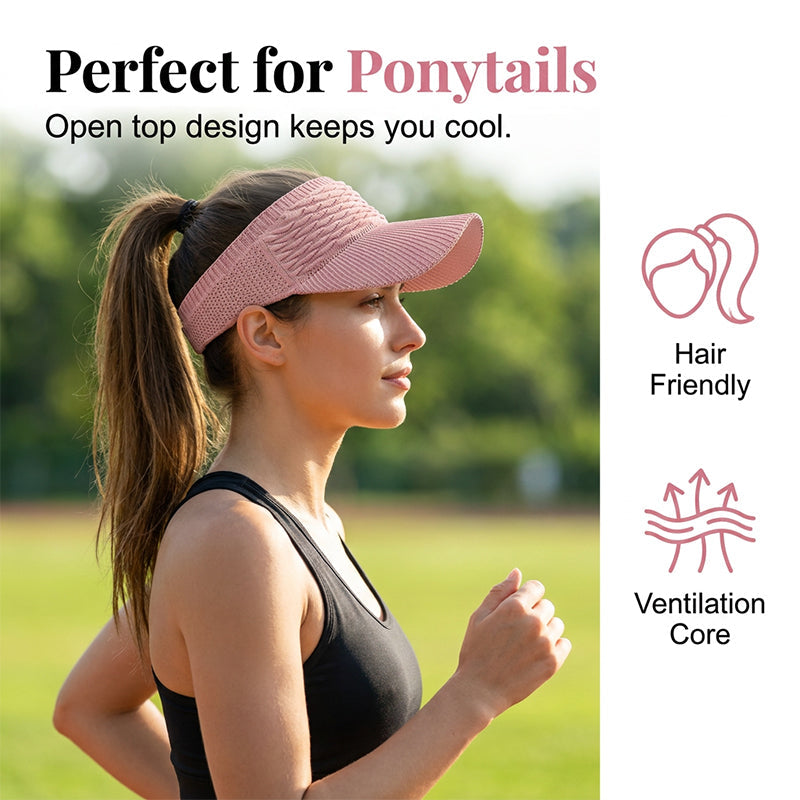 🔥Viseira Feminina para Coque Alto 🧢 Respirável, Abertura Superior e Proteção UV400 ☀️ Ideal para corrida, trilha, praia e uso diário com estilo 💁‍♀️✨