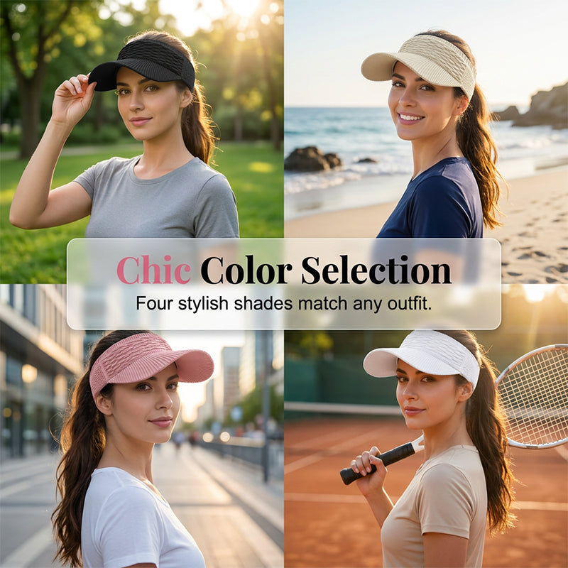 🔥Viseira Feminina para Coque Alto 🧢 Respirável, Abertura Superior e Proteção UV400 ☀️ Ideal para corrida, trilha, praia e uso diário com estilo 💁‍♀️✨
