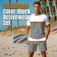 🏃‍♂️✨ Conjunto esportivo masculino respirável com blocos de cor – leve e confortável para verão
