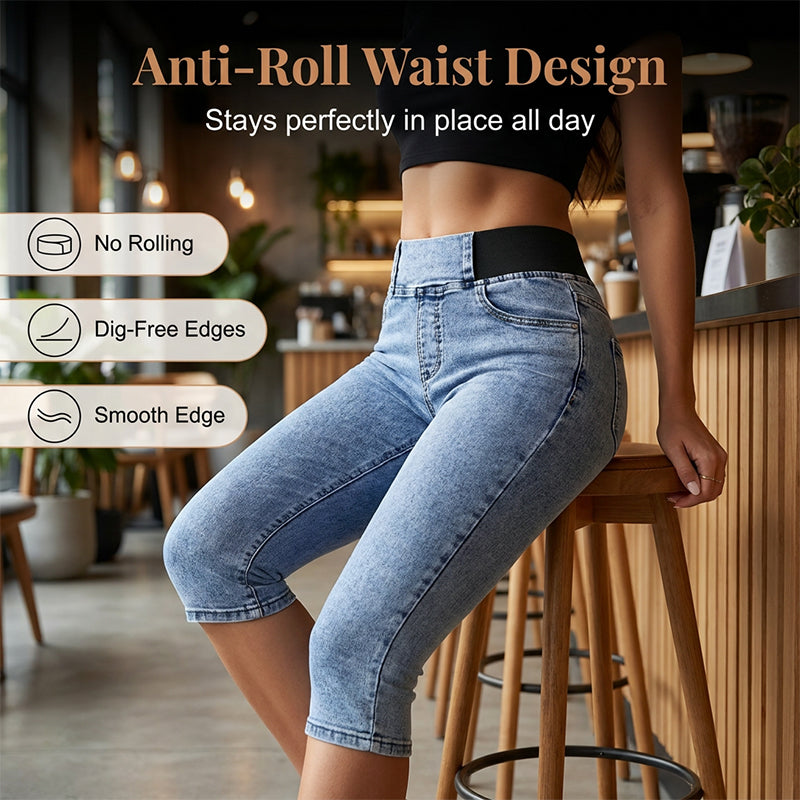 ✨👖 Calça capri jeans feminina cintura alta modeladora confortável e estilosa