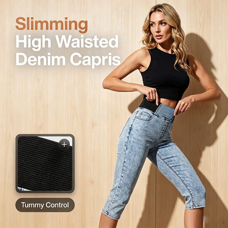 ✨👖 Calça capri jeans feminina cintura alta modeladora confortável e estilosa