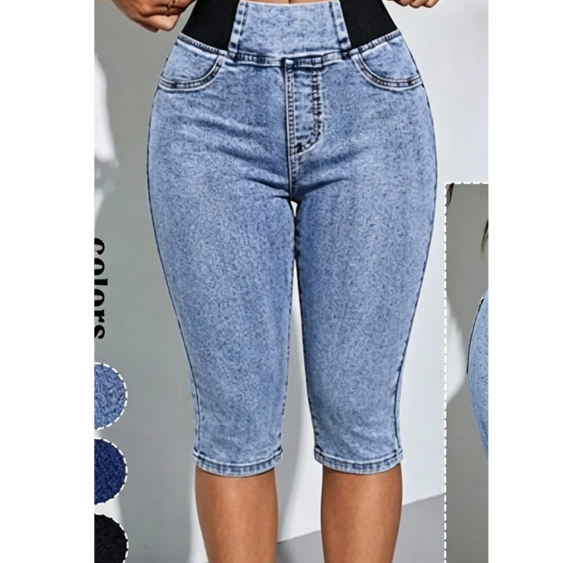 ✨👖 Calça capri jeans feminina cintura alta modeladora confortável e estilosa
