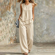 Women's Asymmetric Top & Wide-Leg Pants Set