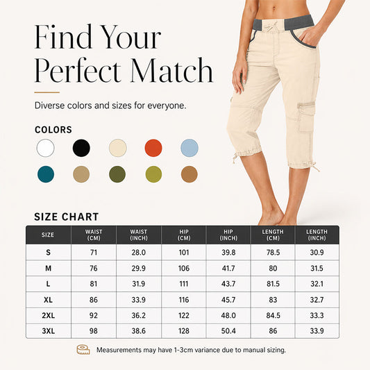 👖🔥 ¡OFERTA 50% OFF! Pantalones Capri Cargo de Cintura Alta para Mujer – Cómodos, Elegantes y Perfectos para un Look Casual ✨