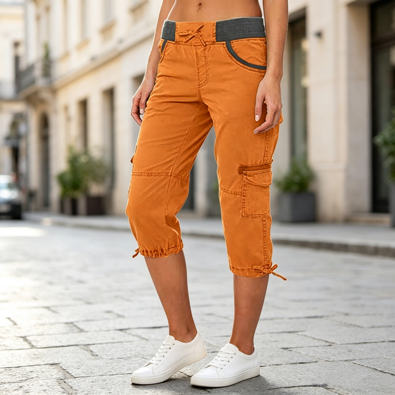👖🔥 ¡OFERTA 50% OFF! Pantalones Capri Cargo de Cintura Alta para Mujer – Cómodos, Elegantes y Perfectos para un Look Casual ✨