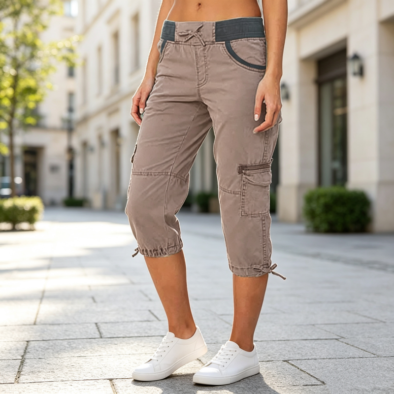 👖🔥 ¡OFERTA 50% OFF! Pantalones Capri Cargo de Cintura Alta para Mujer – Cómodos, Elegantes y Perfectos para un Look Casual ✨
