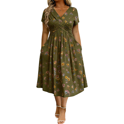 👗🔥 ¡OFERTA 50% OFF! Vestido Floral de Mujer con Escote en V – Elegante, Favorecedor y Perfecto para Cualquier Ocasión ✨