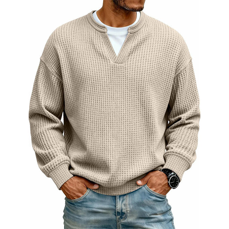 🏆👕Mejor Valorado - Camiseta Manga Larga Gofrada Hombre