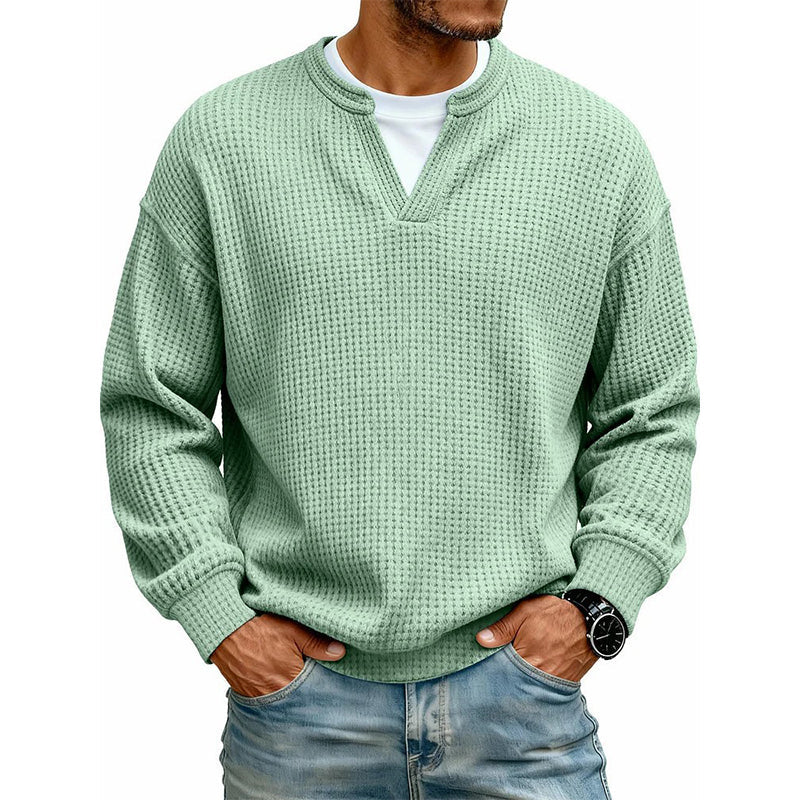 🏆👕Mejor Valorado - Camiseta Manga Larga Gofrada Hombre