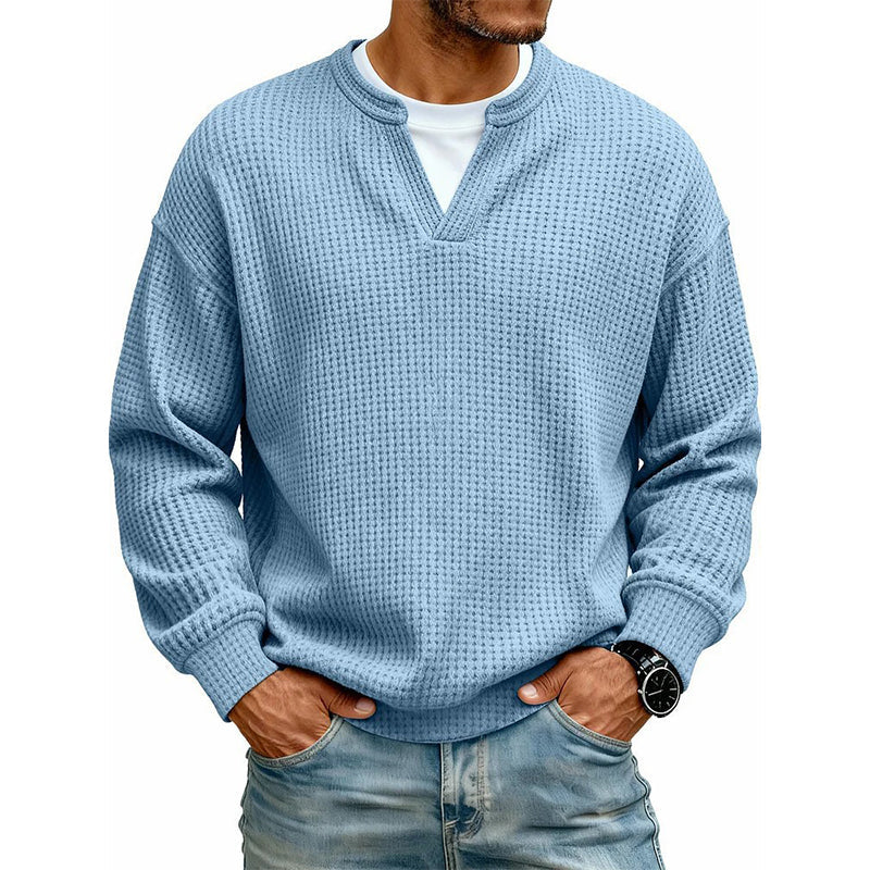 🏆👕Mejor Valorado - Camiseta Manga Larga Gofrada Hombre