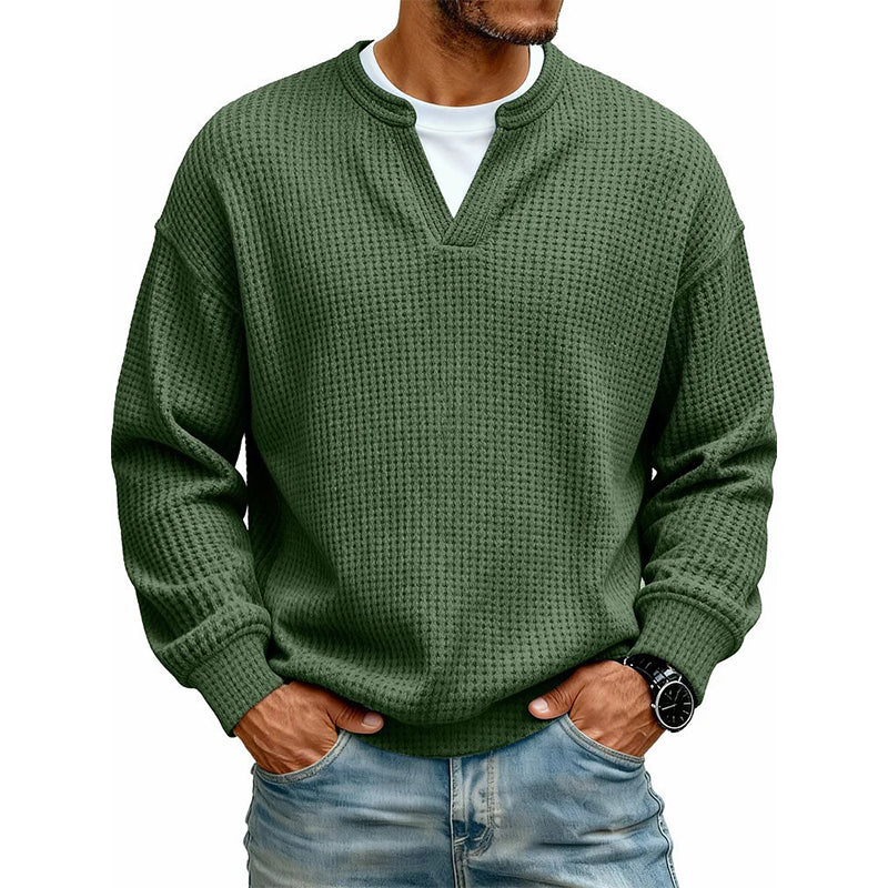 🏆👕Mejor Valorado - Camiseta Manga Larga Gofrada Hombre
