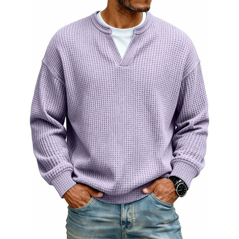 🏆👕Mejor Valorado - Camiseta Manga Larga Gofrada Hombre