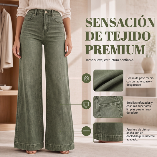👖Éxito de ventas: jeans de pierna ancha con lavado vintage