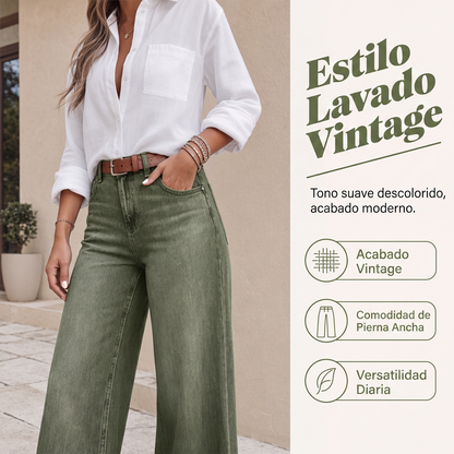 👖Éxito de ventas: jeans de pierna ancha con lavado vintage