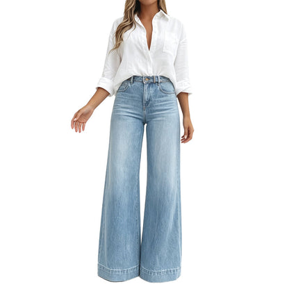👖Éxito de ventas: jeans de pierna ancha con lavado vintage