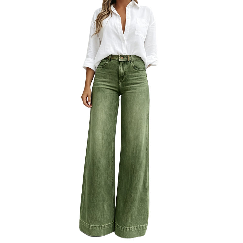 👖Éxito de ventas: jeans de pierna ancha con lavado vintage