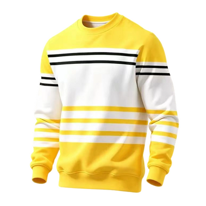 Sudadera de manga larga para hombre con rayas y bloques de color
