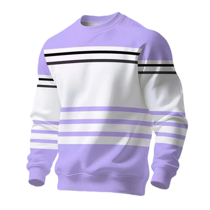 Sudadera de manga larga para hombre con rayas y bloques de color